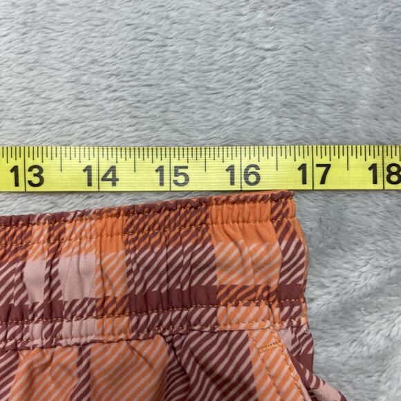 Legends Luka Mesh Shorts Mens XL Orange Plaid 9" Inseam Unlined Performance - Picture 6 of 8